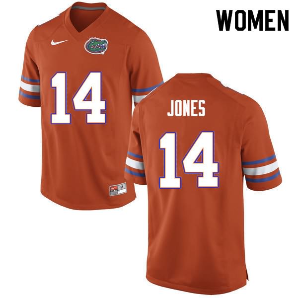 Women's NCAA Florida Gators Emory Jones #14 Stitched Authentic Nike Orange College Football Jersey MPF1765SH